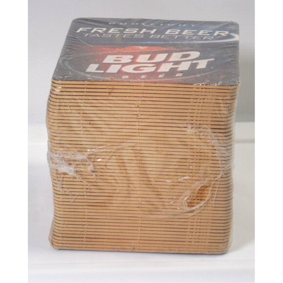 Anheuser Busch Fresh Beer Tastes Better Bud Light Beer Coaster sealed 50 pack 20 - Picture 3 of 4